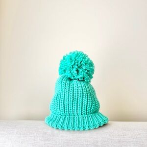 Vintage Garage Hand Knitted Pom Pom hat beanie Toque – Mint Green